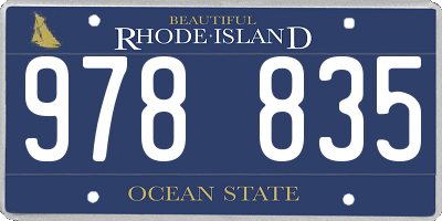 RI license plate 978835