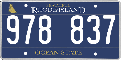 RI license plate 978837