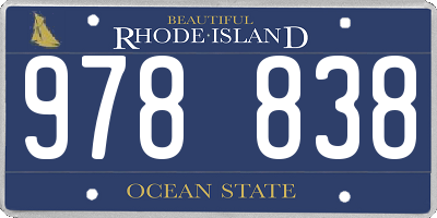 RI license plate 978838