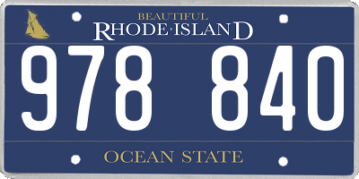 RI license plate 978840