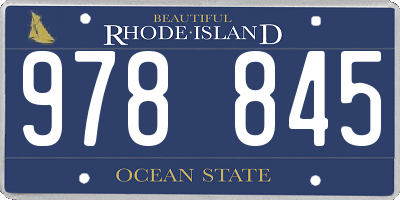 RI license plate 978845