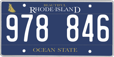 RI license plate 978846