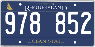 RI license plate 978852