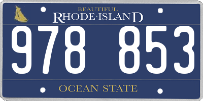 RI license plate 978853