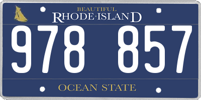 RI license plate 978857