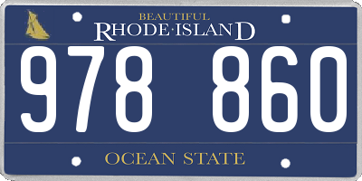 RI license plate 978860