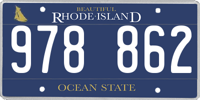 RI license plate 978862