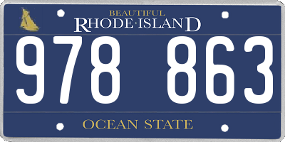 RI license plate 978863