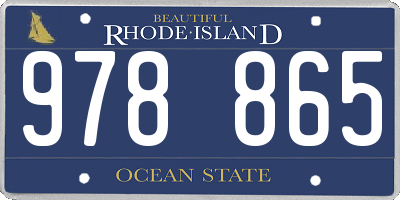RI license plate 978865