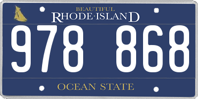 RI license plate 978868