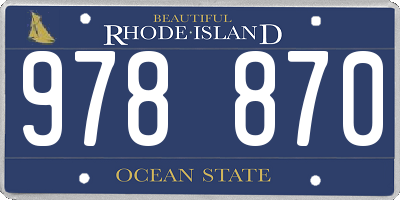 RI license plate 978870