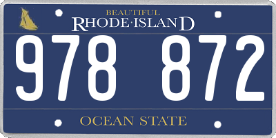 RI license plate 978872