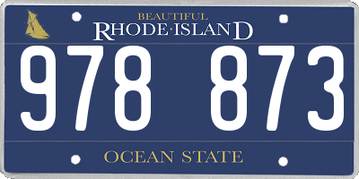 RI license plate 978873