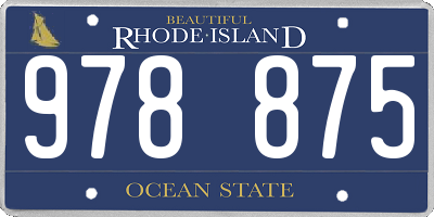 RI license plate 978875