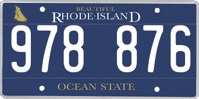 RI license plate 978876