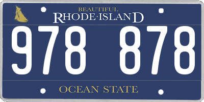 RI license plate 978878