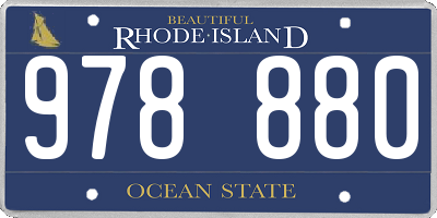 RI license plate 978880