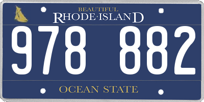 RI license plate 978882