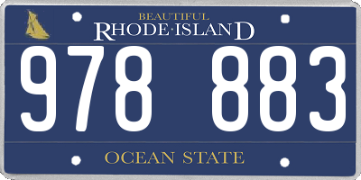 RI license plate 978883