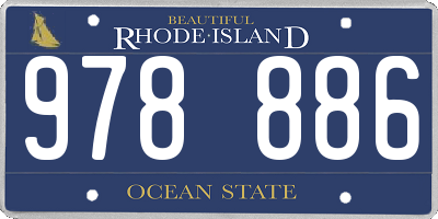 RI license plate 978886