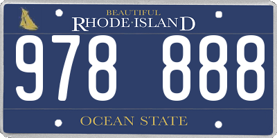 RI license plate 978888