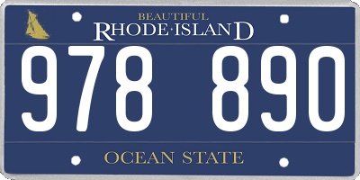 RI license plate 978890