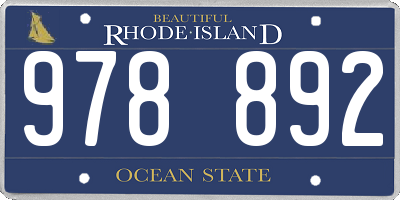 RI license plate 978892