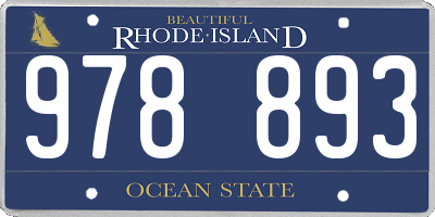 RI license plate 978893