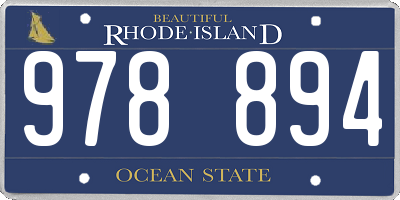 RI license plate 978894