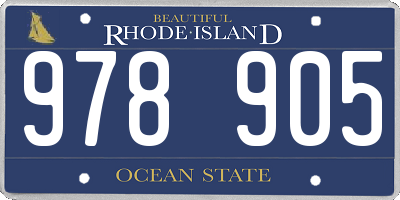 RI license plate 978905