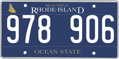 RI license plate 978906