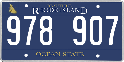 RI license plate 978907