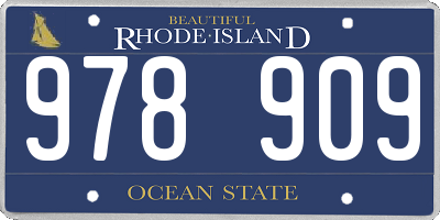 RI license plate 978909