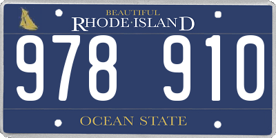 RI license plate 978910
