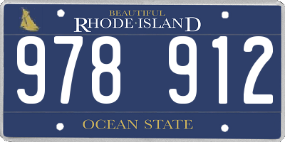RI license plate 978912