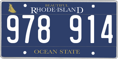 RI license plate 978914
