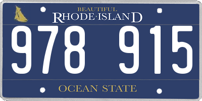 RI license plate 978915