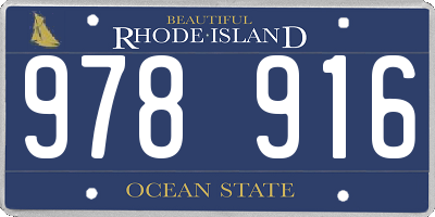 RI license plate 978916
