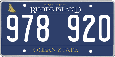RI license plate 978920