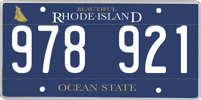 RI license plate 978921