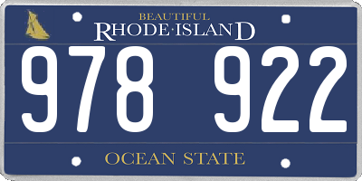 RI license plate 978922