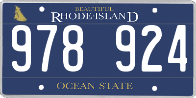 RI license plate 978924
