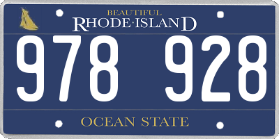 RI license plate 978928