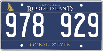RI license plate 978929