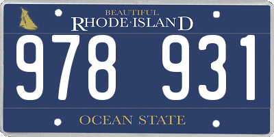 RI license plate 978931