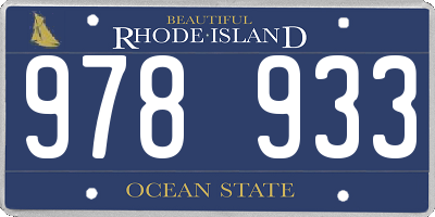 RI license plate 978933