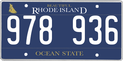 RI license plate 978936