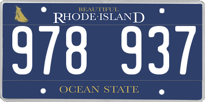 RI license plate 978937