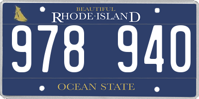 RI license plate 978940