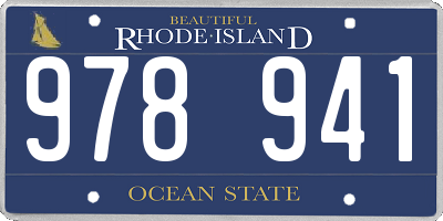 RI license plate 978941